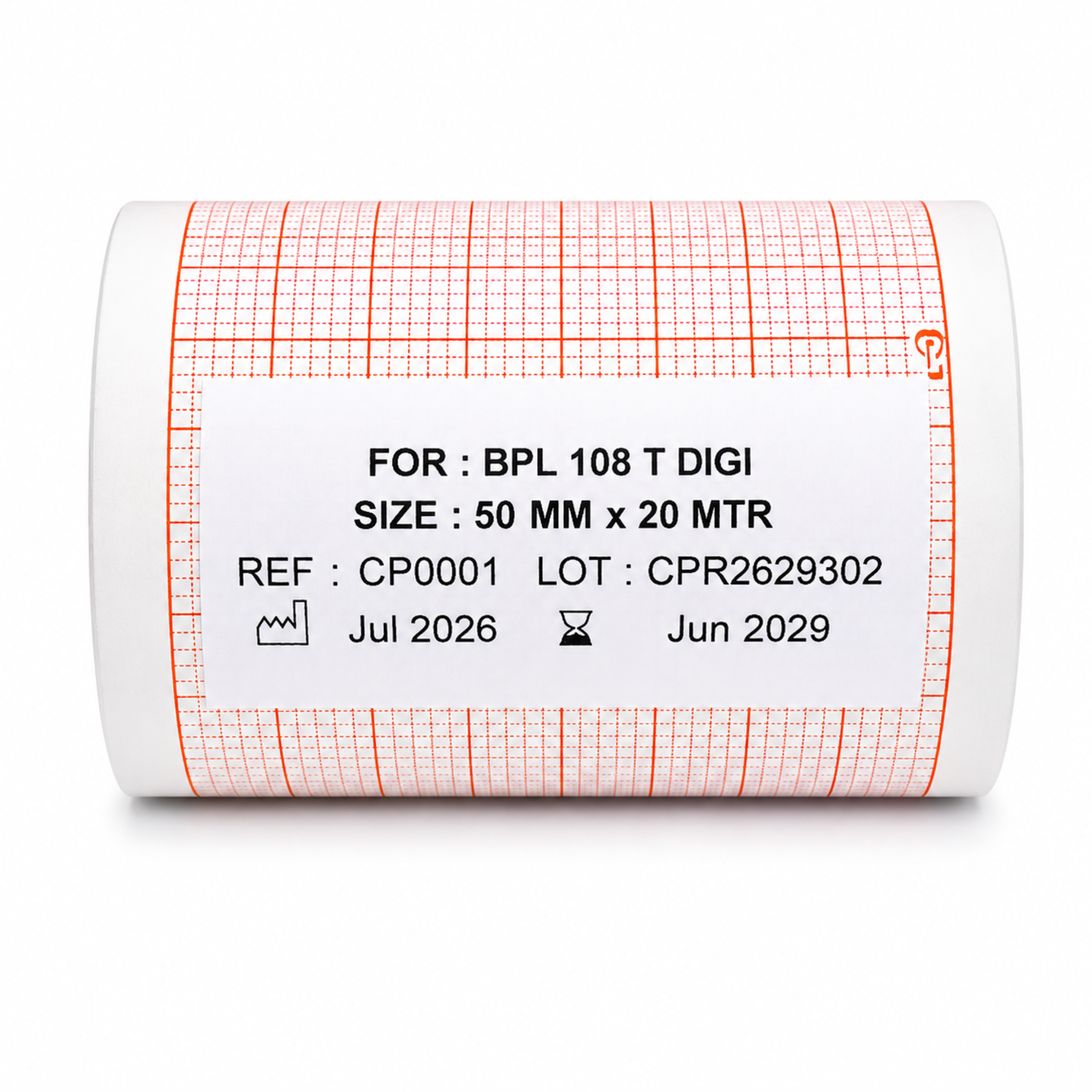 ECG Paper Roll Compatible with BPL 108T DIGI ECG Machine (Pack of 25 Rolls)