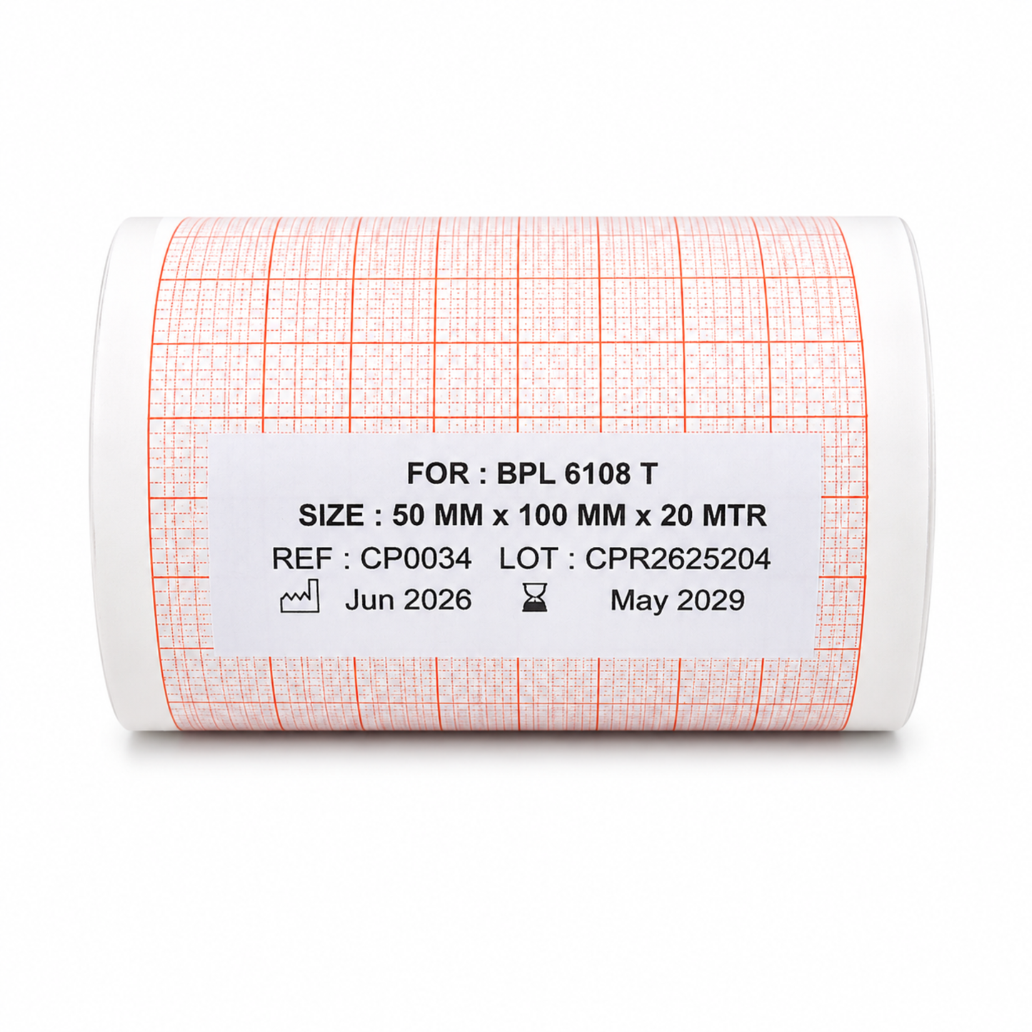 ECG Paper Roll Compatible with BPL 6108 T ECG Machine (Pack of 25 Rolls)