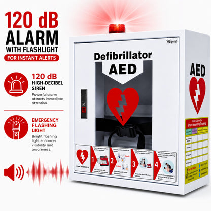 AED Cabinet with strobe Model- Cabby Star (White)