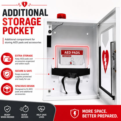 AED Cabinet with strobe Model- Cabby Star (White)
