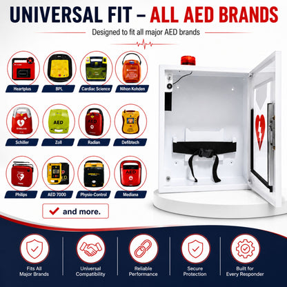 AED Cabinet with strobe Model- Cabby Star (White)