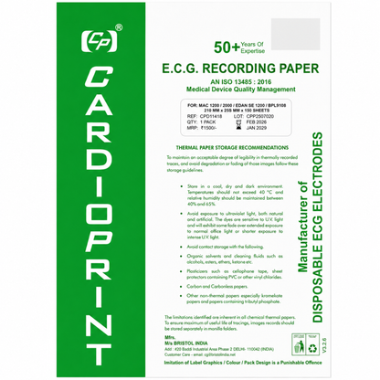ECG Paper Compatible with BPL 9108 ECG Machine (Pack of 5 Sheets)