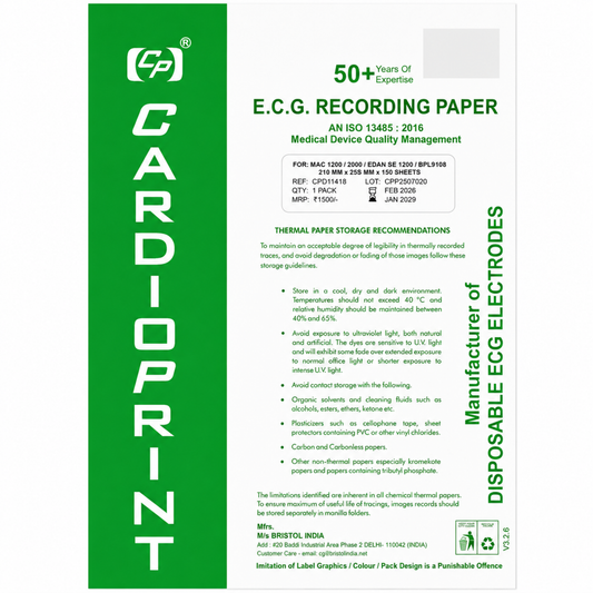 ECG Paper Compatible with BPL 9108 ECG Machine (Pack of 5 Sheets)