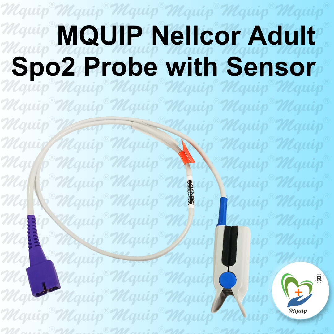 Adult SPO2 Probe and Sensor Compatible with Nellcor Monitor (9 Pin)