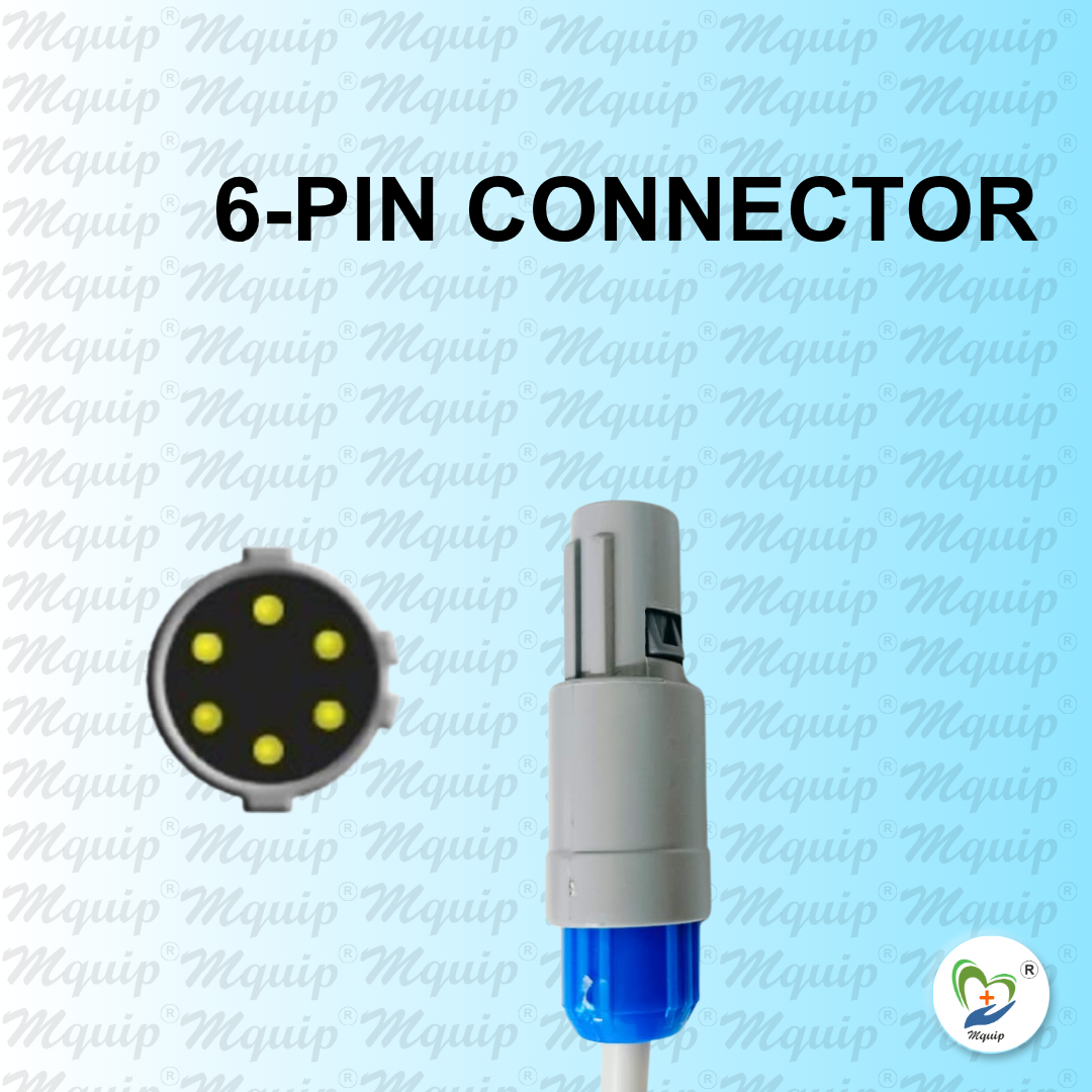 Adult SPO2 Probe and Sensor Compatible with Edan Multipara Monitor (6 Pin 2 Cut)