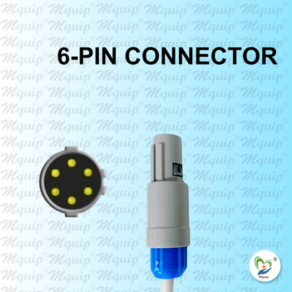 Adult SPO2 Probe and Sensor Compatible with Edan Multipara Monitor (6 Pin 2 Cut)