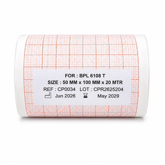 ECG Paper Roll Compatible with BPL 6108 T ECG Machine (Pack of 25 Rolls)