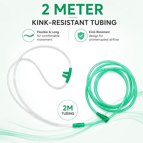 Adult Nasal Oxygen Cannula with 2 meter tubing, (pack of 50)